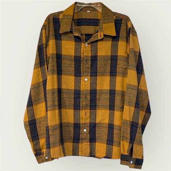 Men's Plaid Shirt in Yellow and Blue 2X - Picture 1 of 10